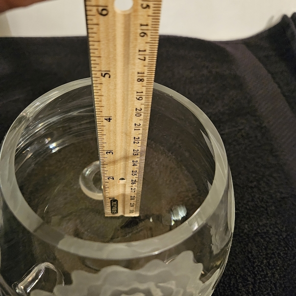 Tiffin 3 Ball Footed Sand Carved  Swedish Optic Rose Bowl - Picture 6 of 13